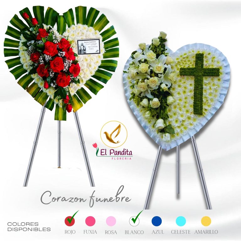Corazón funerario con flores naturales como último gesto de amor para velatorio en Moquegua – Florería El Pandita