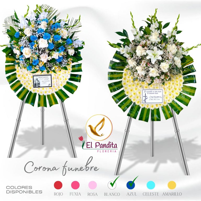 Corona funeraria clásica circular con rosas rojas de 1.70 m x 1.20 m para funeral en Moquegua – Florería El Pandita