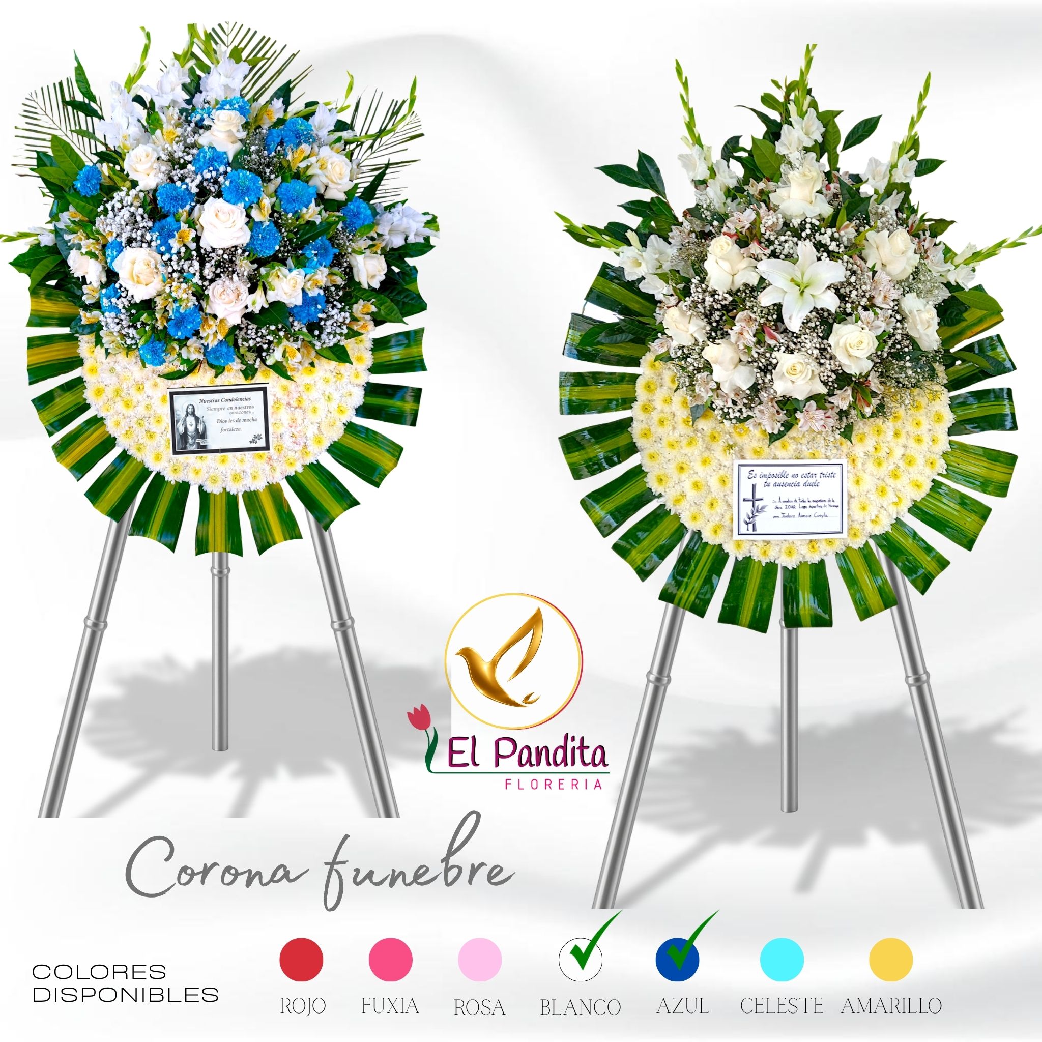 Corona funeraria clásica – Arreglo floral para funeral delivery moquegua Corona funeraria clásica circular con rosas rojas de 1.70 m x 1.20 m para funeral en Moquegua – Florería El Pandita